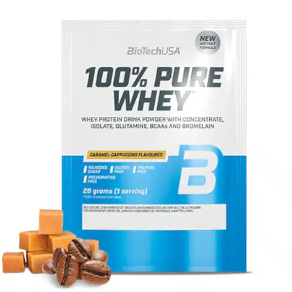 BioTech USA 100% Pure Whey karamell-cappuccino - 28g 1 BioTech USA 100% Pure Whey karamell-cappuccino - 28g
