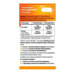 BioCo Szerves kalcium + D3-vitamin MEGAPACK - 90db 3 BioCo Szerves kalcium + D3-vitamin MEGAPACK - 90db - Image 2