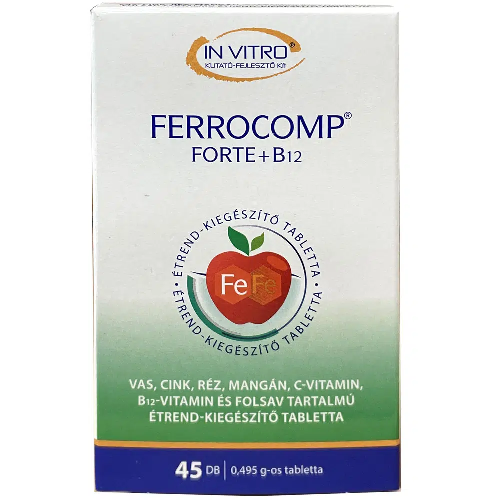 Ferrocomp Forte + B12-vitamin tabletta - 45db 1 Ferrocomp Forte B12-vitamin tabletta - 45db
