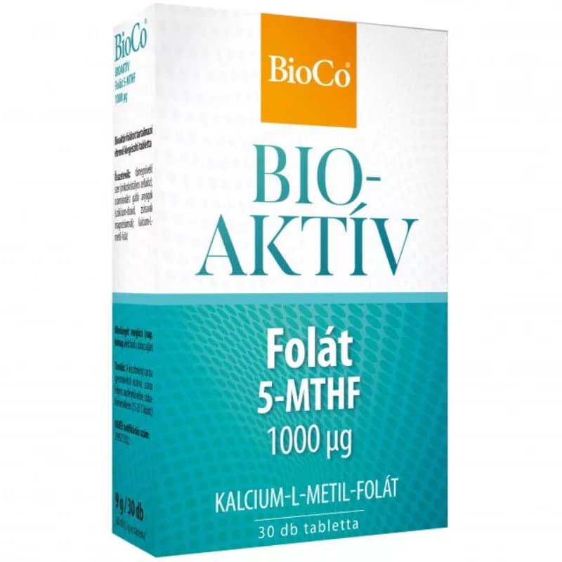BioCo Bioaktív Folát 5-MTHF tabletta - 30db 1 BioCo Bioaktív Folát 5-MTHF tabletta - 30db