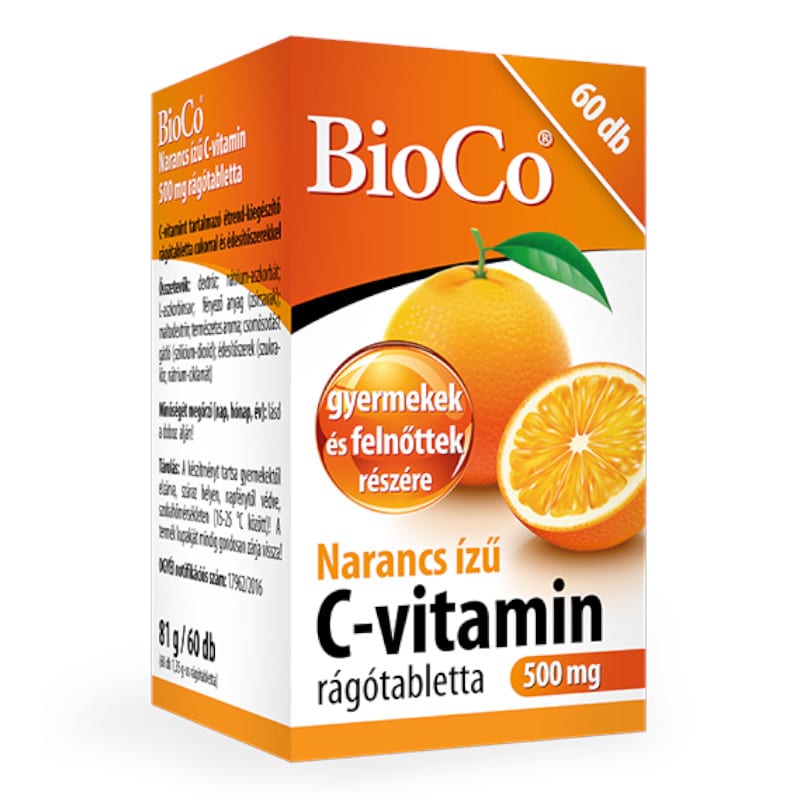 BioCo C-vitamin 500mg narancs ízű rágótabletta - 60db 1 BioCo C-vitamin 500mg narancs ízű rágótabletta - 60db