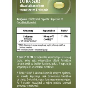 BioCo OLIVA Természetes E-vitamin 200 IU lágyzselatin kapszula - 60db 3 BioCo OLIVA Természetes E-vitamin 200 IU lágyzselatin kapszula - 60db - Image 2