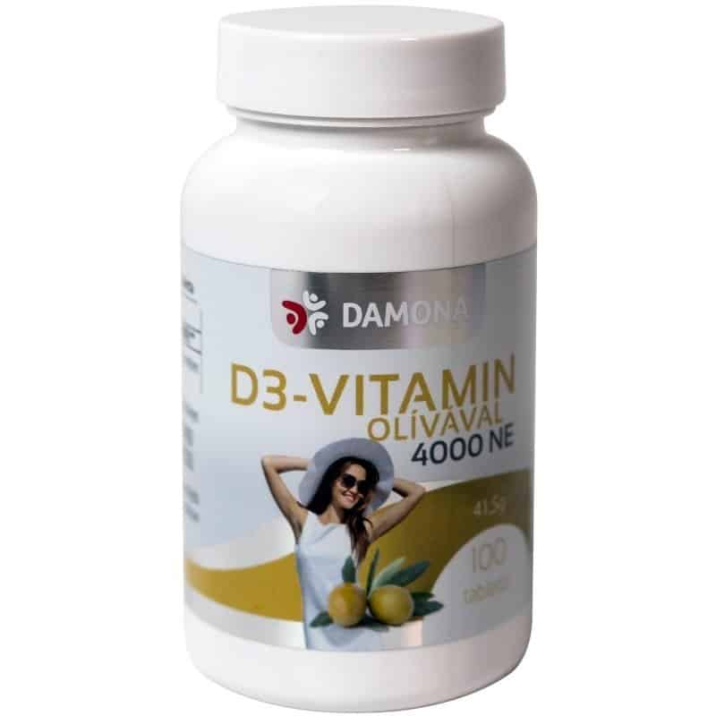 Damona D3-vitamin Olívával 4000NE tabletta - 100db 1 Damona D3-vitamin Olívával 4000NE tabletta - 100db