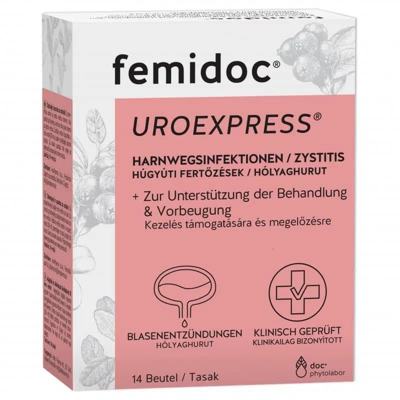 Femidoc Uroexpress tasakok húgyúti fertőzés és hólyaghurut ellen - 14db 1 Femidoc Uroexpress tasakok húgyúti fertőzés és hólyaghurut ellen - 14db