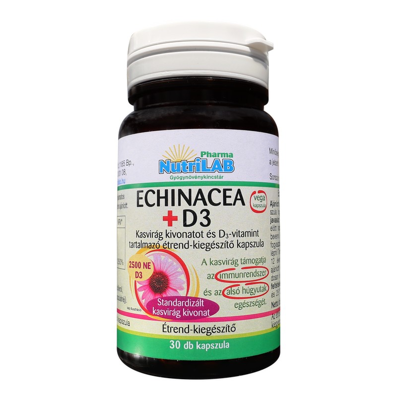 Nutrilab Echinacea + D3-vitamin kapszula - 30db 1 Nutrilab Echinacea + D3-vitamin kapszula - 30db