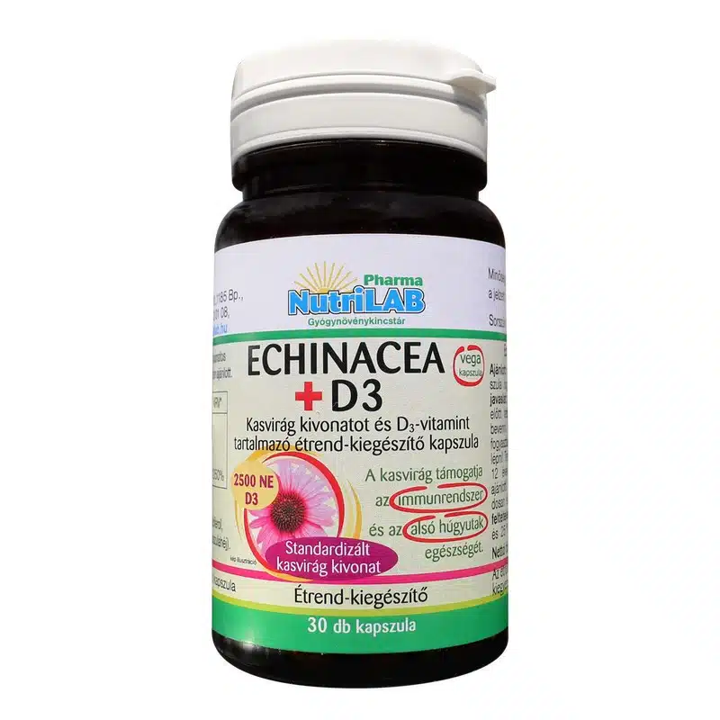 Nutrilab Echinacea + D3-vitamin kapszula - 30db 1 Nutrilab Echinacea + D3-vitamin kapszula - 30db