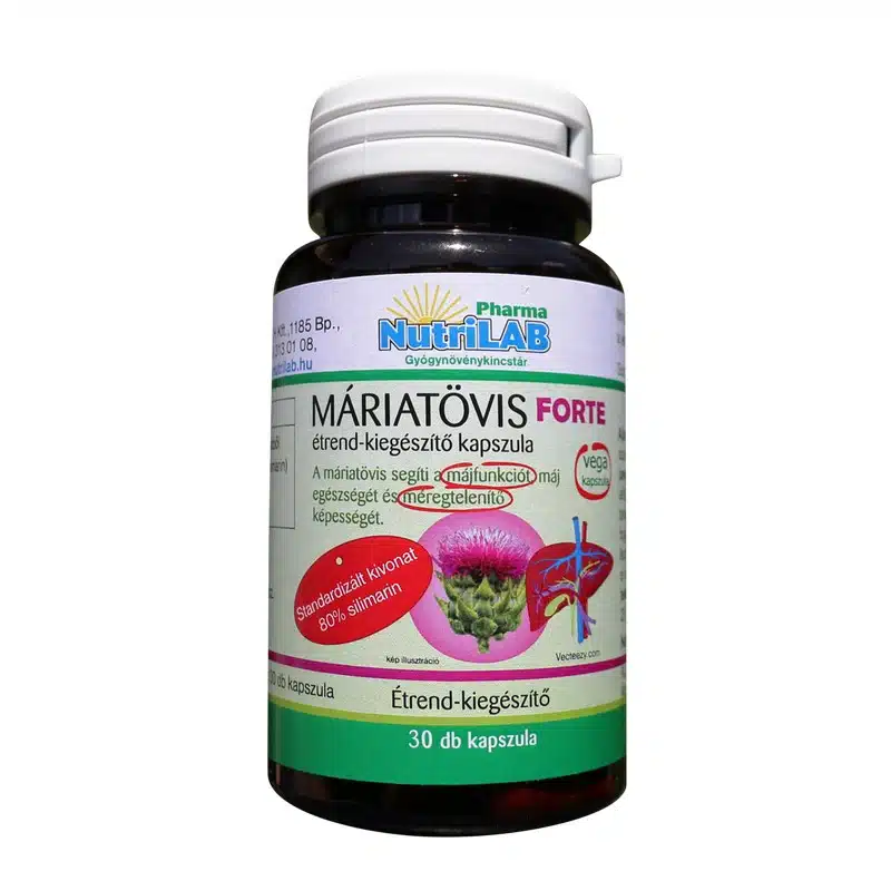 Nutrilab Máriatövis Forte kapszula - 30db 1 Nutrilab Máriatövis Forte kapszula - 30db