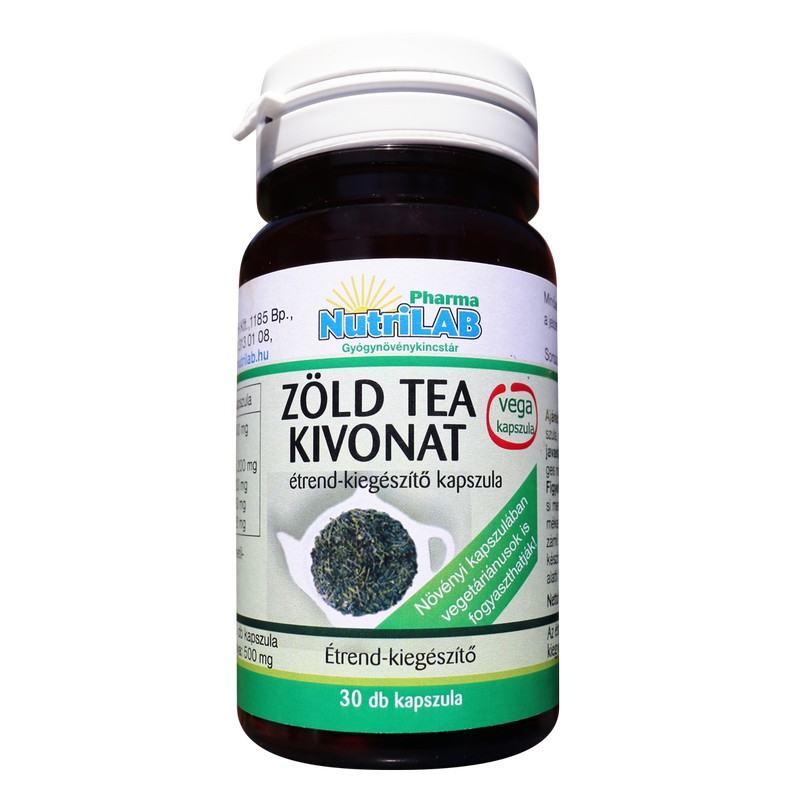 Nutrilab Zöld tea kivonat kapszula - 30db 1 Nutrilab Zöld tea kivonat kapszula - 30db