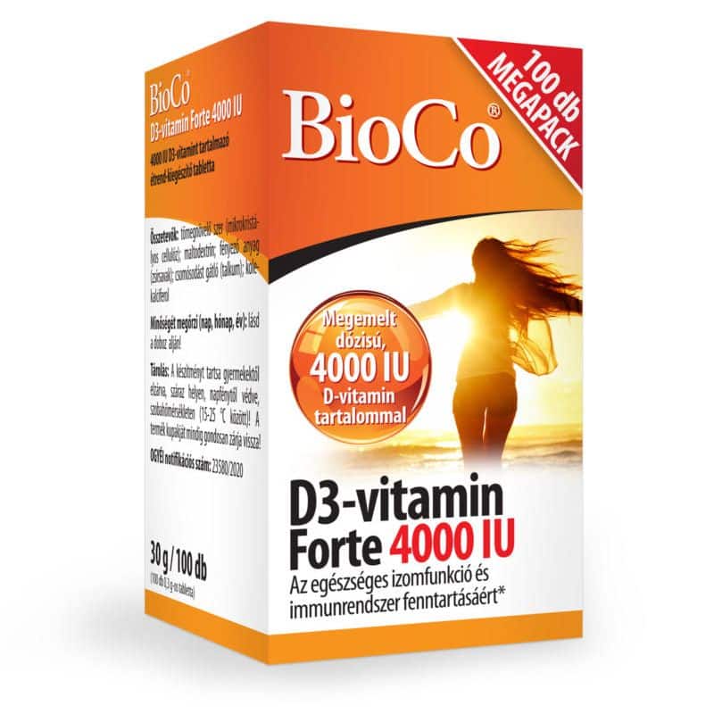BioCo D3-vitamin Forte 4000 IU filmtabletta - 100db 1 BioCo D3-vitamin Forte 4000 IU tabletta - 100db
