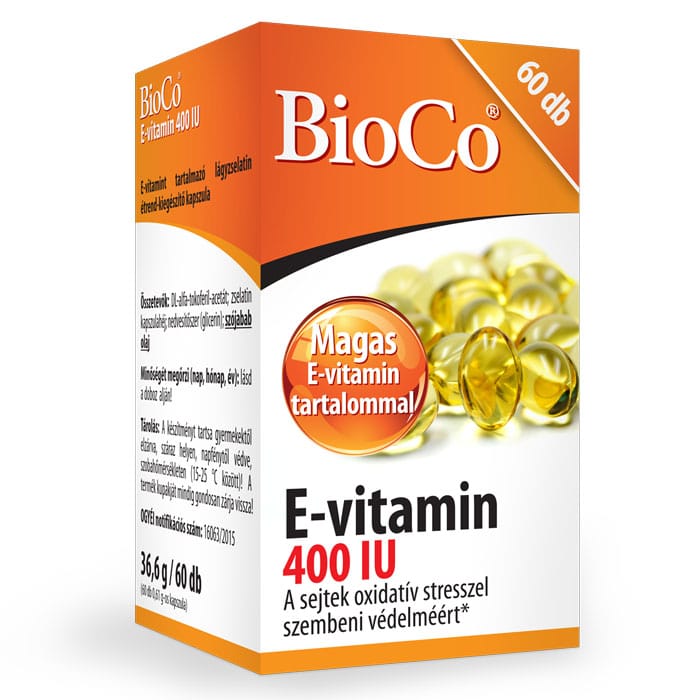 BioCo E-vitamin 400 IU lágyzselatin kapszula - 60db 1 BioCo E-vitamin 400 IU kapszula - 60db