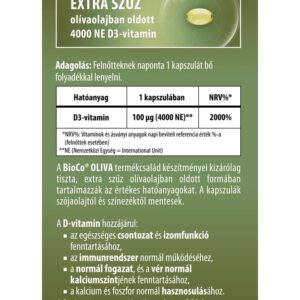 BioCo Oliva D3-vitamin Forte 4000NE lágyzselatin kapszula - 60db - Image 2