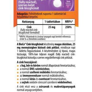 BioCo Cink-biszglicinát tabletta - 60db 3 BioCo Cink-biszglicinát tabletta - 60db - Image 2