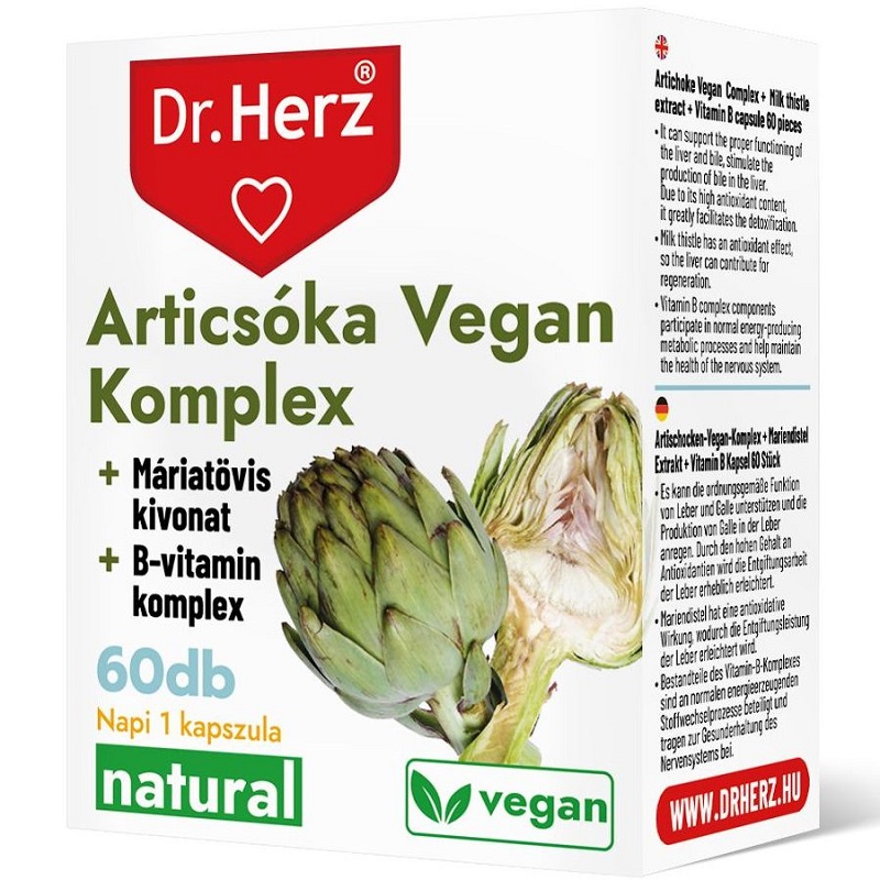 Dr. Herz Articsóka Vegan Komplex kapszula - 60db 1 Dr. Herz Articsóka Vegan Komplex kapszula - 60db