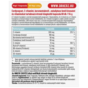 Dr. Herz Cordyceps Plus + C-vitamin kapszula - 60db 3 Dr. Herz Cordyceps Plus + C-vitamin kapszula - 60db - Image 2