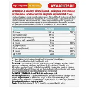 Dr. Herz Cordyceps Plus + C-vitamin kapszula - 60db 3 Dr. Herz Cordyceps Plus + C-vitamin kapszula - 60db - Image 2