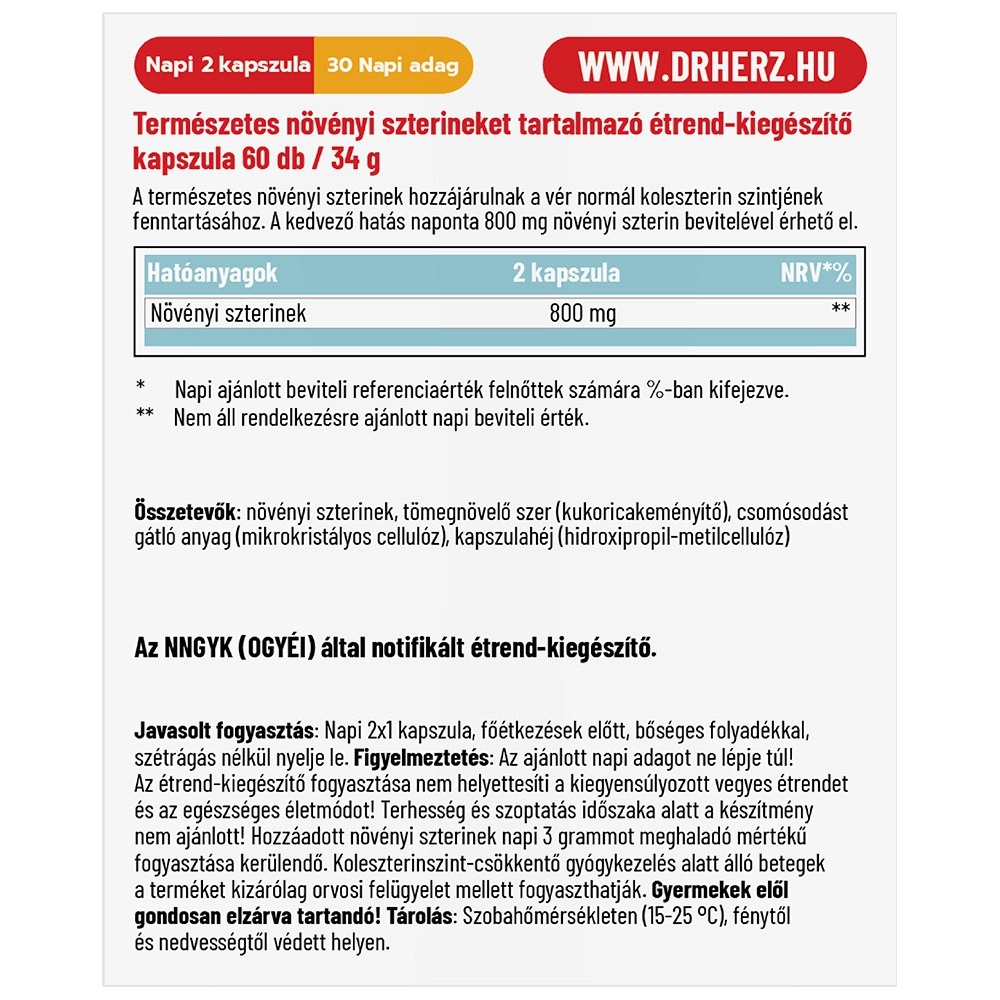 Dr. Herz Koleszterin Optimum Plus kapszula - 60db 2 Dr. Herz Koleszterin Optimum Plus kapszula - 60db - Image 2