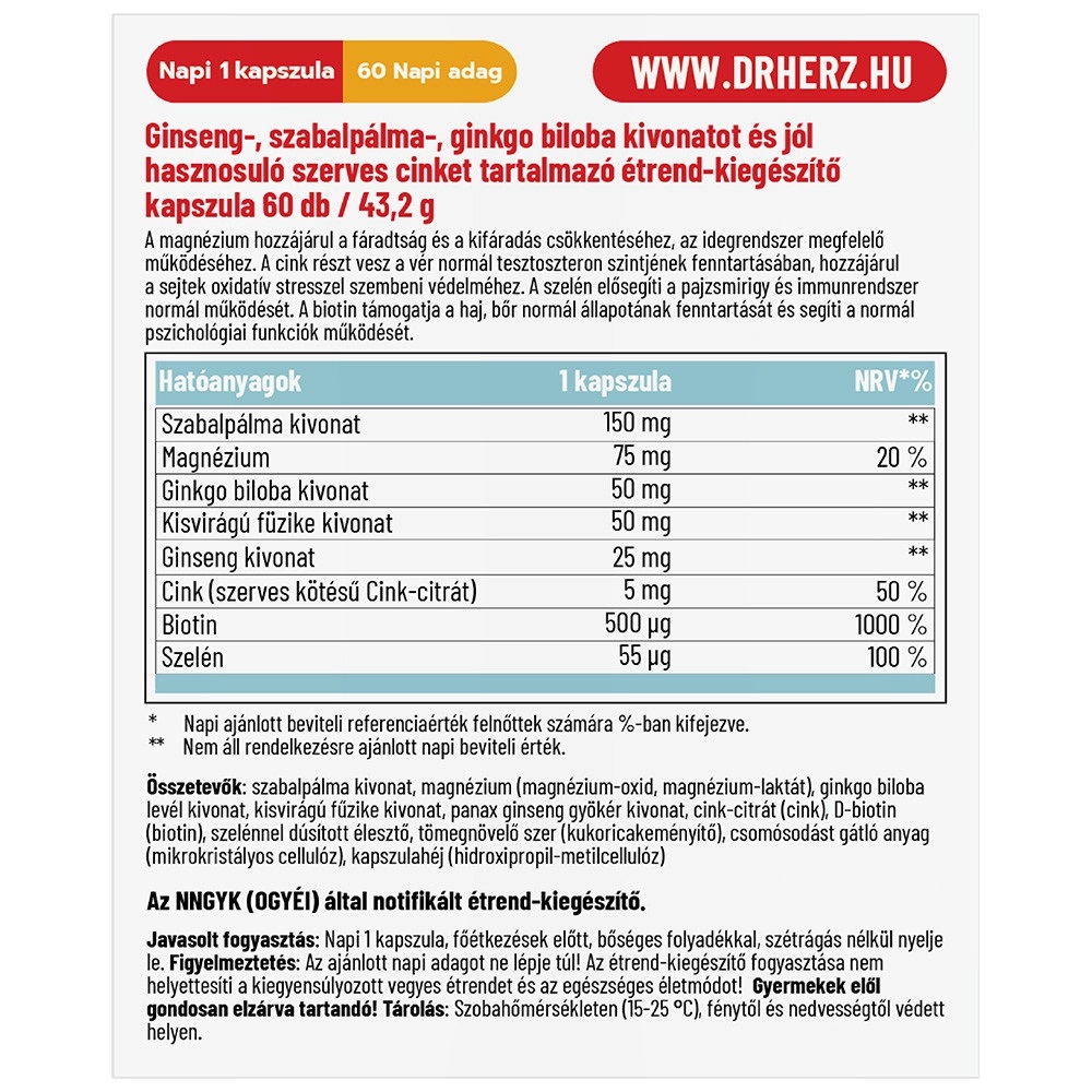Dr. Herz Multivitamin férfiaknak kapszula - 60db 2 Dr. Herz Multivitamin férfiaknak kapszula - 60db - Image 2
