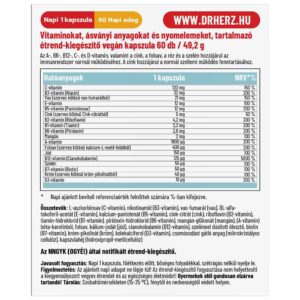 Dr. Herz Vegan Multivitamin komplex kapszula - 60db 3 Dr. Herz Vegan Multivitamin komplex kapszula - 60db - Image 2