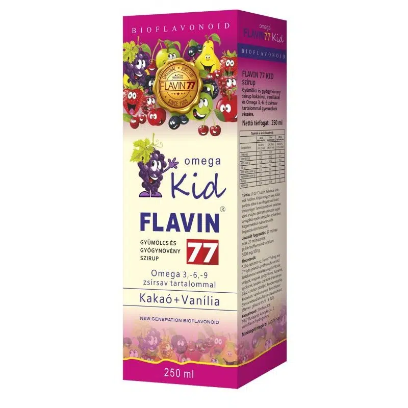 Flavin77 Omega Kid pink szirup - 250ml 1 Flavin77 Omega Kid pink szirup - 250ml