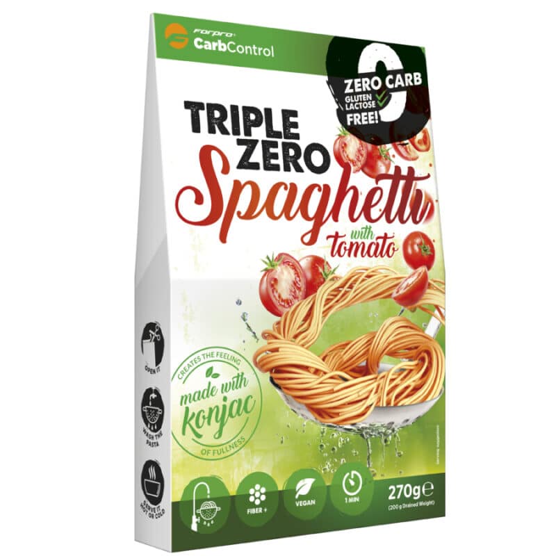 Forpro ZERO CARB Triple Zero Spagetti Tomato (paradicsom) tészta - 270g 1 Forpro ZERO CARB Triple Zero Spagetti Tomato (paradicsom) tészta - 270g