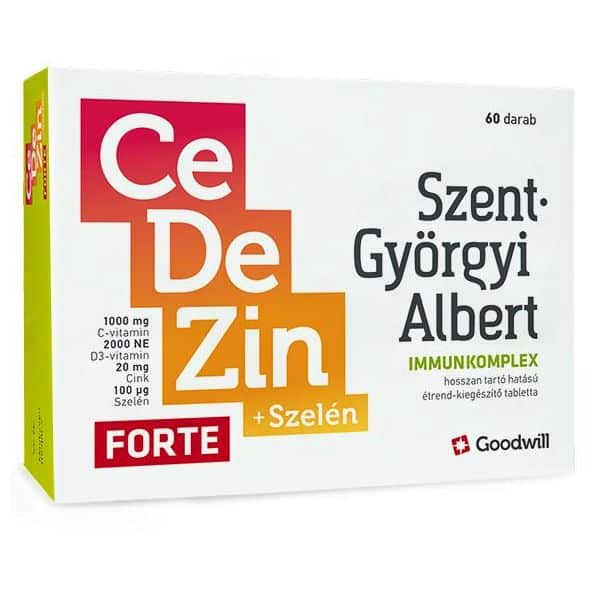 Goodwill Szent-Györgyi Albert CeDeZin Forte+Szelén Immunkomplex tabletta - 60db 1 Goodwill Szent-Györgyi Albert CeDeZin Forte+Szelén Immunkomplex tabletta - 60db