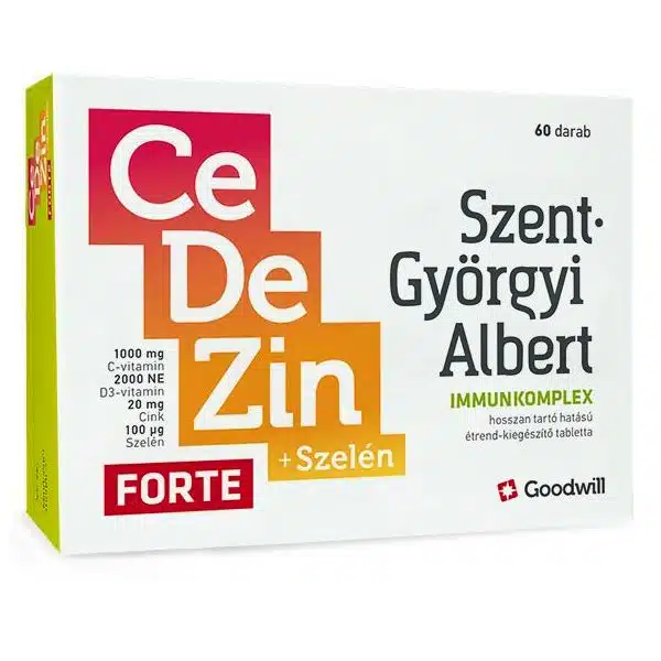 Goodwill Szent-Györgyi Albert CeDeZin Forte+Szelén Immunkomplex tabletta - 60db 1 Goodwill Szent-Györgyi Albert CeDeZin Forte+Szelén Immunkomplex tabletta - 60db