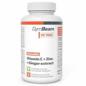 GymBeam C-citamin+Cink+Gyömbérkivonat rágótabletta - 90db