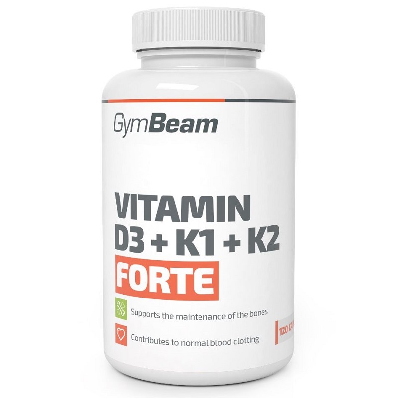 GymBeam D3+K1+K2 Forte kapszula - 120db 1 GymBeam D3+K1+K2 Forte kapszula - 120db