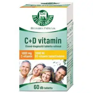 Herbária C+D C-vitamin 1000mg + D3-vitamin 3000NE filmtabletta – 60db
