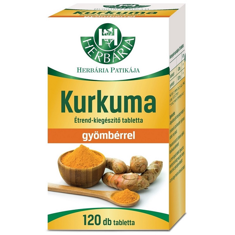 Herbária kurkuma tabletta - 120db 1 Herbária kurkuma tabletta
