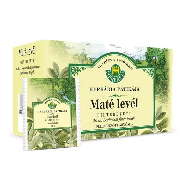 Herbária maté levél tea - 20x1,5g borítékolt filter/doboz 1 Herbária maté levél tea