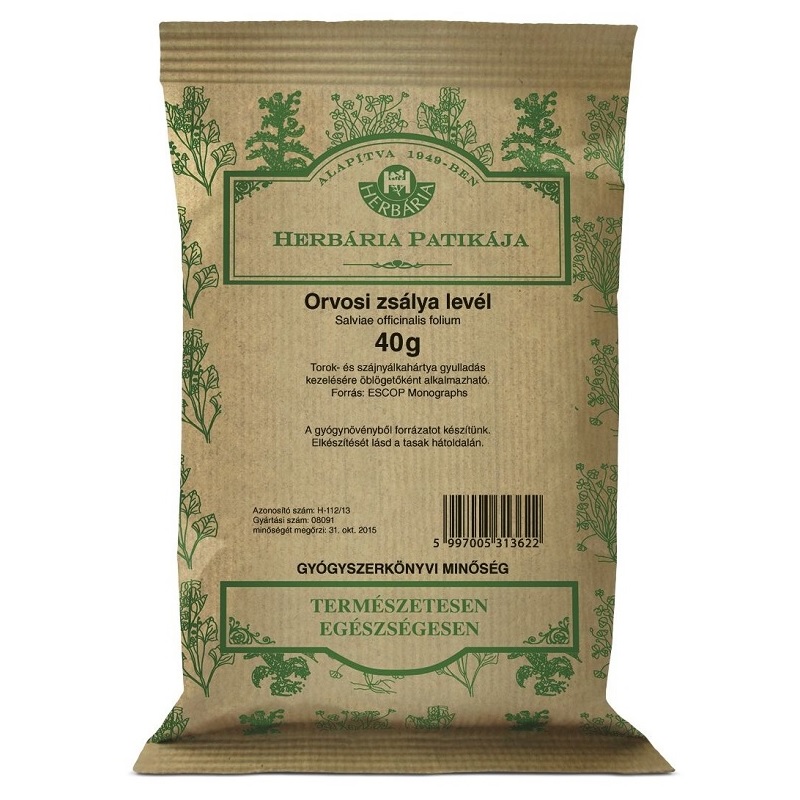 Herbária orvosi zsálya levél tea - 40g 1 Herbária orvosi zsálya levél tea - 40g