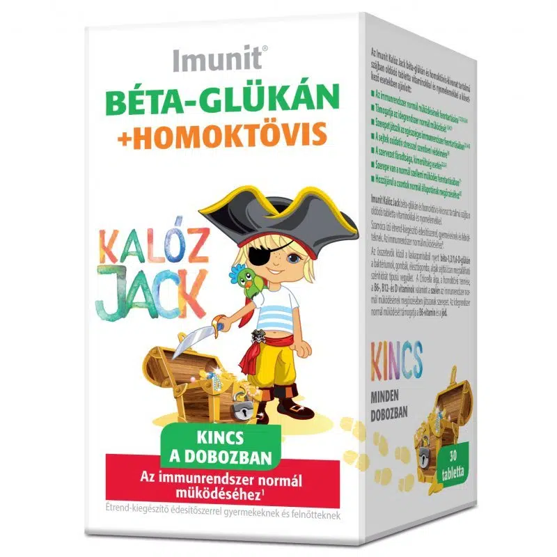 Imunit Kalóz Jack Béta-glükán és homoktövis tartalmú tabletta - 30db 1 Imunit Kalóz Jack Béta-glükán és homoktövis tartalmú tabletta - 30db