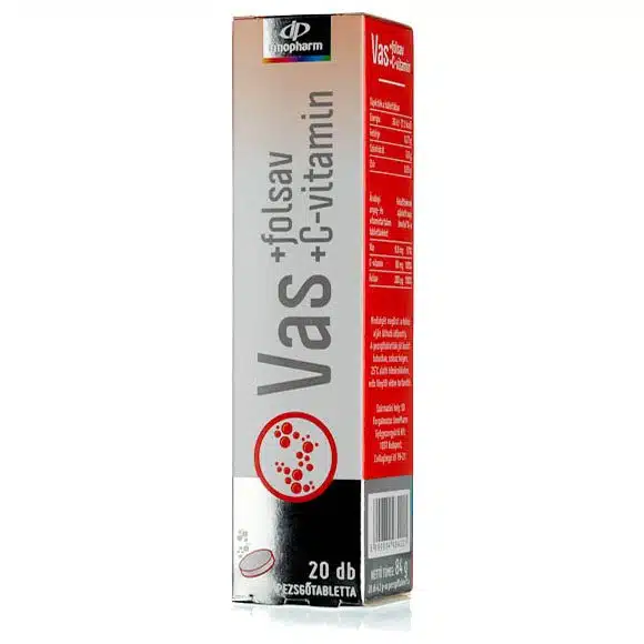 InnoPharm Vas + Folsav + C-vitamin pezsgőtabletta - 20db 1 InnoPharm Vas + Folsav + C-vitamin pezsgőtabletta – 20db