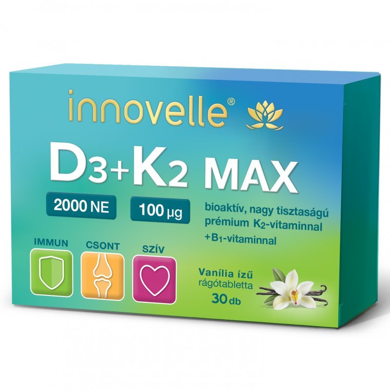 Innovelle D3+K2 Max 2000NE rágótabletta - 30db 1 Innovelle D3+K2 Max 2000NE rágótabletta - 30db
