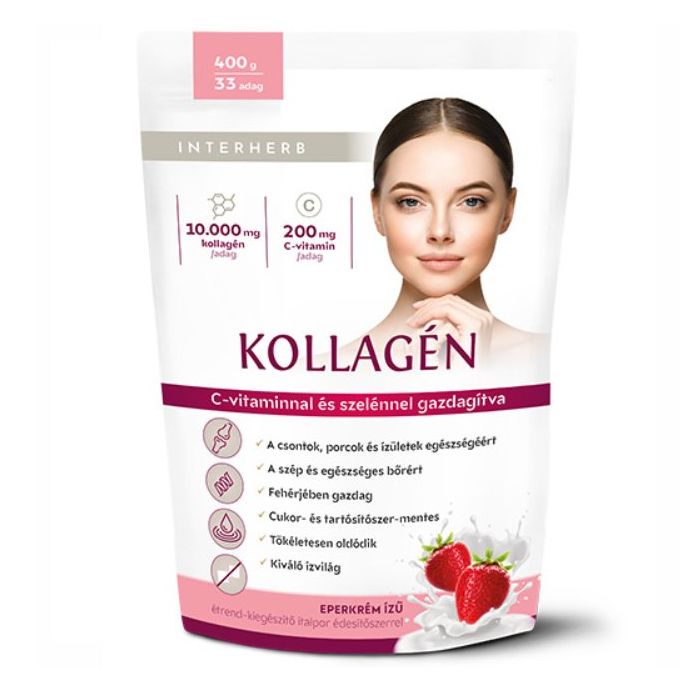 Interherb Kollagén eperkrém ízű italpor - 400g 1 Interherb Kollagén eperkrém ízű italpor - 400g