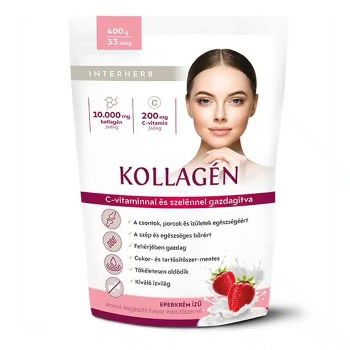 Interherb Kollagén eperkrém ízű italpor - 400g 1 Interherb Kollagén eperkrém ízű italpor - 400g