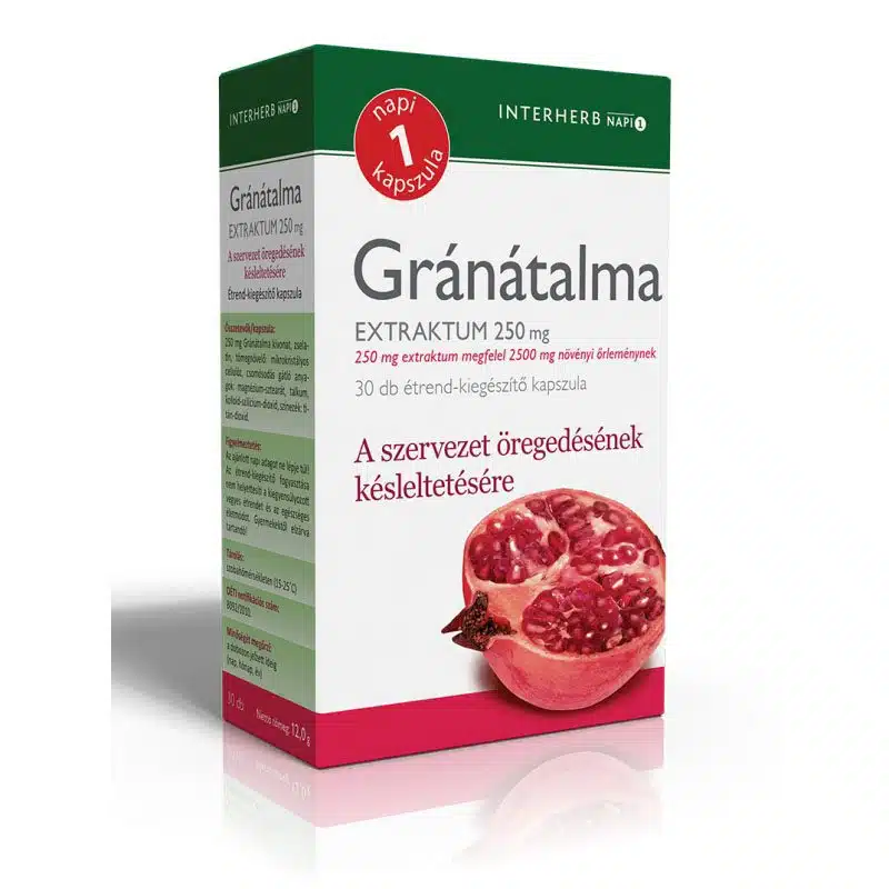 Interherb Napi 1 Gránátalma Extraktum 250 mg kapszula - 30db 1 Interherb Napi 1 Gránátalma Extraktum kapszula – 30db