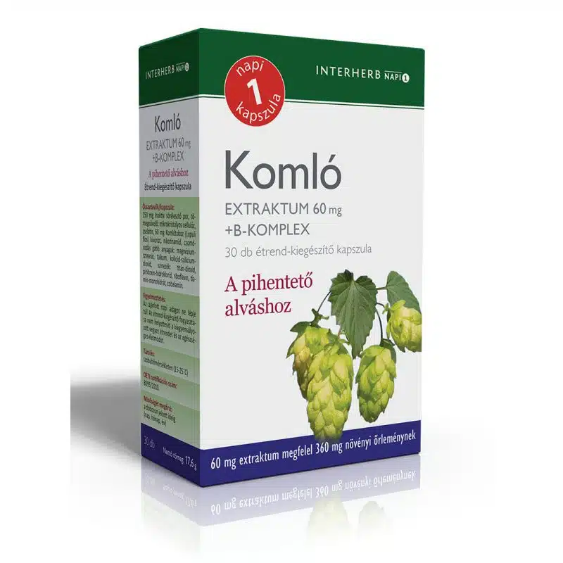Interherb Napi1 Komló Extraktum + B-komplex kapszula - 30db 1 Interherb Napi1 Komló extraktum + B-komplex kapszula – 30db