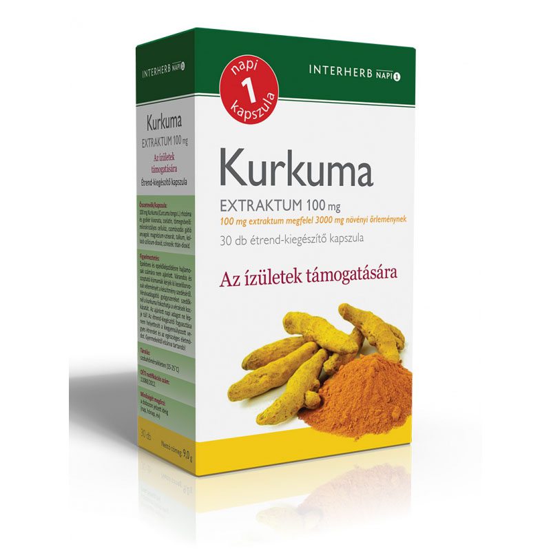Interherb Napi 1 Kurkuma Extraktum kapszula - 30db 1 Interherb Kurkuma extraktum kapszula – 30db