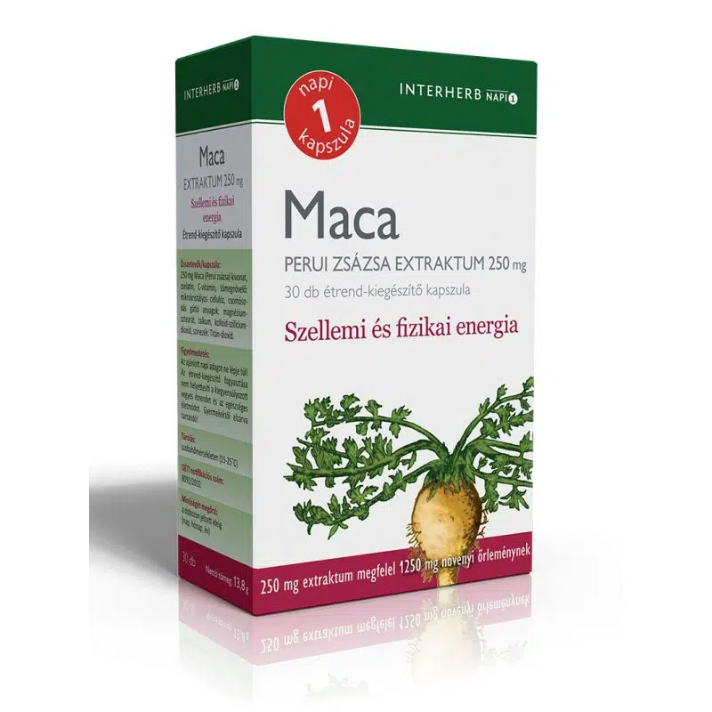 Interherb Napi 1 Maca Perui Zsázsa Extraktum kapszula - 30db 1 Interherb Napi 1 Maca extraktum 250mg kapszula – 30db