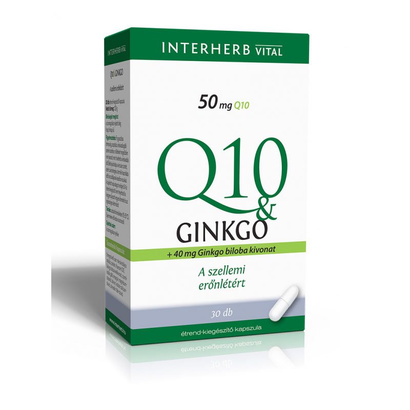 Interherb Q10 és Ginkgo biloba kapszula - 30db 1 Interherb Q10 és Ginkgo extraktum – 30db