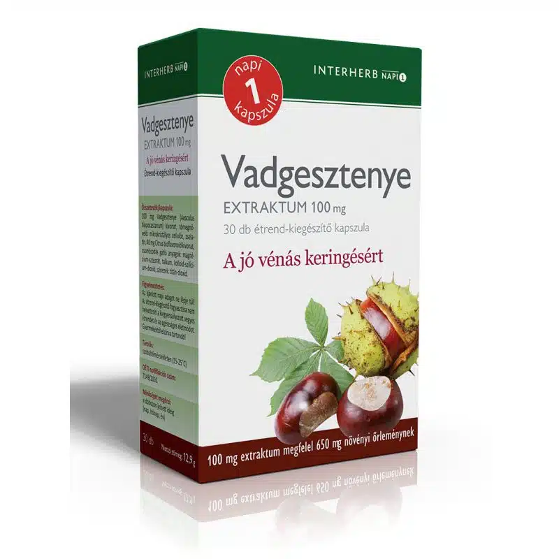 Interherb Napi 1 Vadgesztenye Extraktum kapszula - 30db 1 Interherb Vadgesztenye extraktum kapszula – 30db