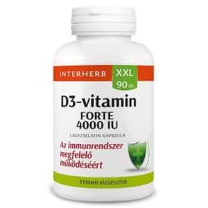 Interherb XXL D3-vitamin 4000 IU lágyzselatin kapszula - 90db