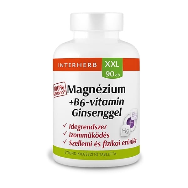 Interherb XXL Magnézium + B6-vitamin + Ginseng (Ginzeng) tabletta - 90db 1 Interherb XXL Magnézium + B6-vitamin + Ginseng (Ginzeng) tabletta - 90db
