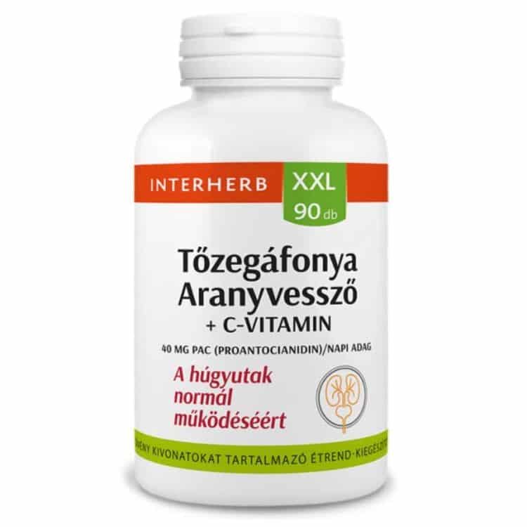 Interherb XXL Tőzegáfonya+Aranyvessző+C-vitamin kapszula - 90db 1 Interherb XXL Tőzegáfonya+Aranyvessző+C-vitamin kapszula - 90db