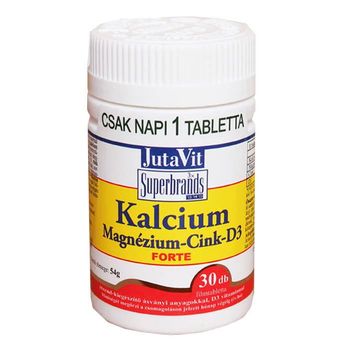 Jutavit Kalcium-Magnézium-Cink-D3-vitamin tabletta - 30db 1 Jutavit Kalcium-Magnézium-Cink-D3-vitamin tabletta - 30db