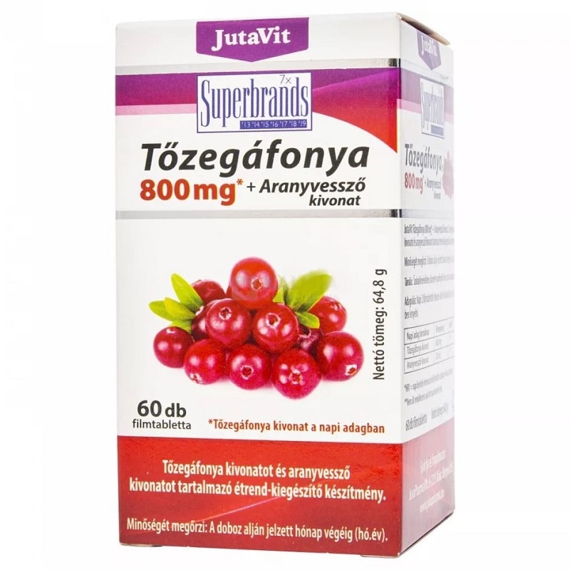 Jutavit Tőzegáfonya + Aranyvessző filmtabletta - 60db 1 Jutavit Tőzegáfonya + Aranyvessző filmtabletta - 60db
