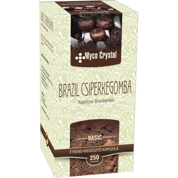 Myco Crystal Brazil csiperkegomba kapszula - 250 db 1 Myco Crystal Brazil csiperkegomba kapszula – 250 db