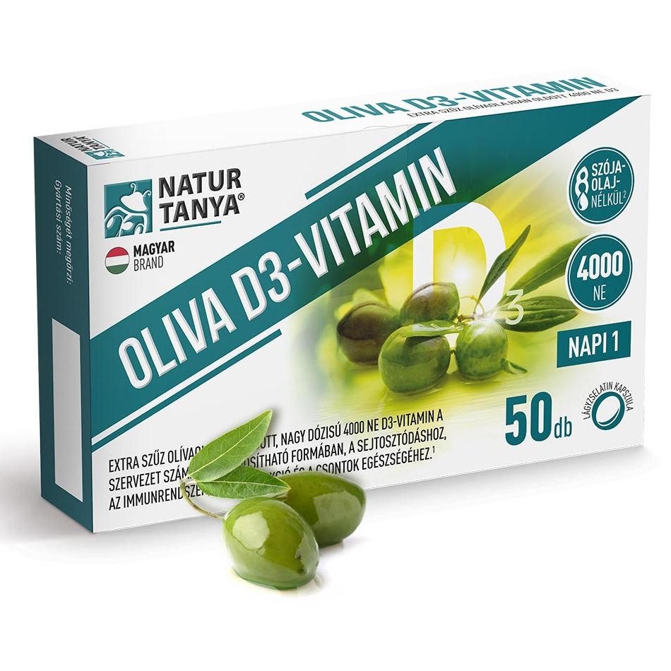 Natur Tanya OLIVA D3-vitamin kapszula - 50db 1 Natur Tanya Oliva D3-vitamin 4000NE lágyzselatin kapszula - 50db